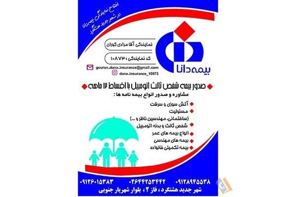 تصویری از نمایندگی بیمه دانا آقامرادی گوران کد 10873 - تصویر 3